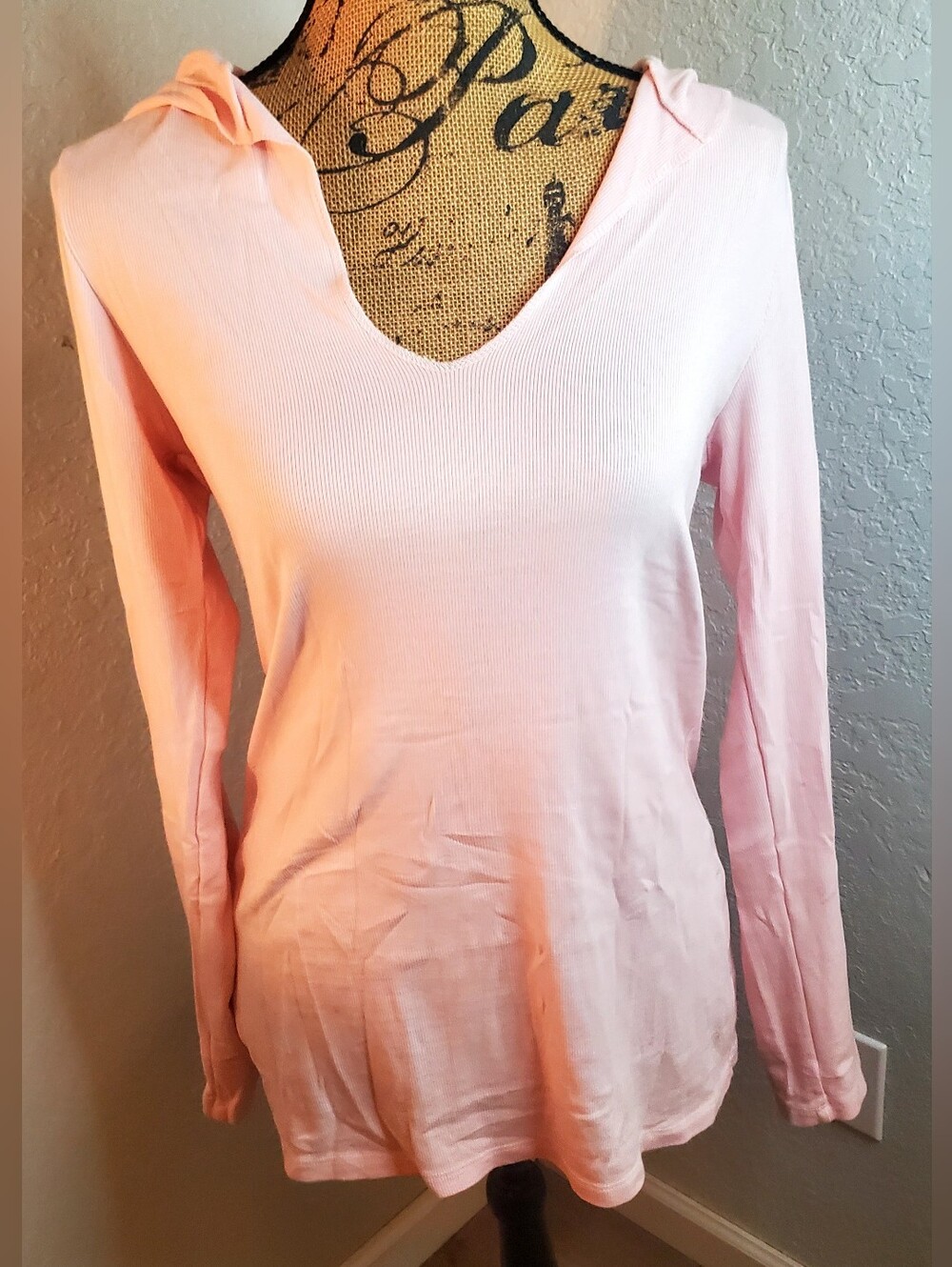 Harlow Light Pink Hooded Long Sleeve Top